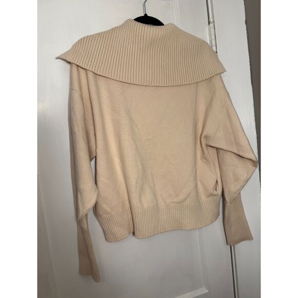 Zara Cream Gold Button Cardigan Sweater with Sailor Collar - Picture 2 of 3